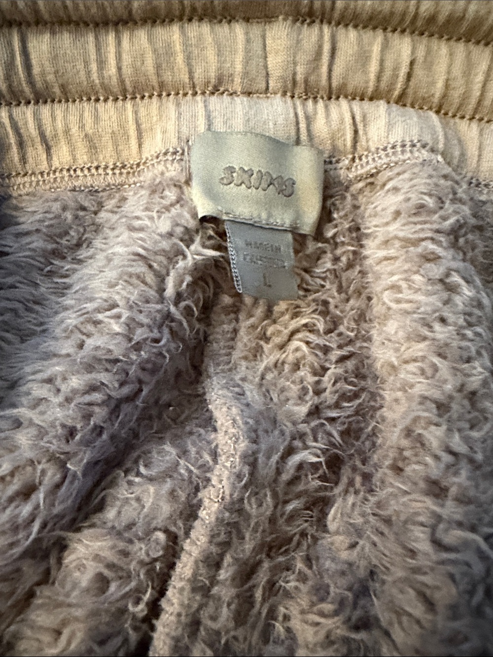 SKIMS Wide Leg Sherpa Joggers in Brown - Picture 3 of 3